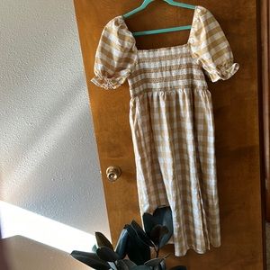 Smocked midi dress